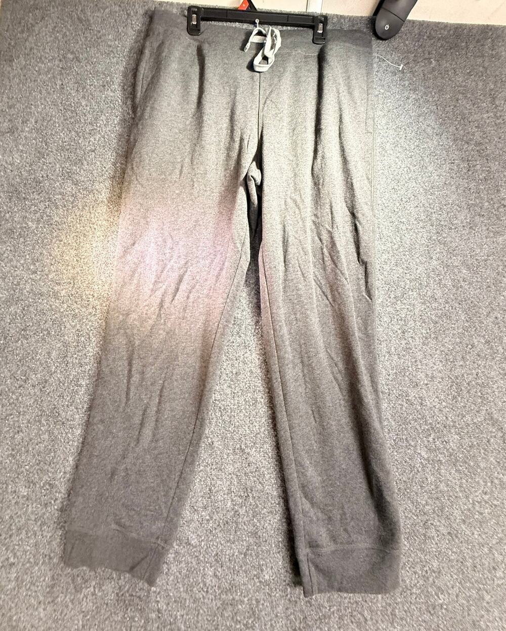 Nautica Men's Gray Fleece Cuffed Drawstring Jogger Sweatpants Size Large